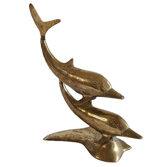 Solid brass dolphin figurine - Picture 2 of 5